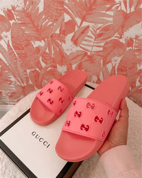 gucci sliders pink|pink gucci slides farfetch.